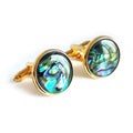 Wholesale Natural Abalone Shell Mother Pearl Stone Elegant Cufflinks Custom Men Suit Shirt Fashion Accessory Wedding Tuxedo Gift