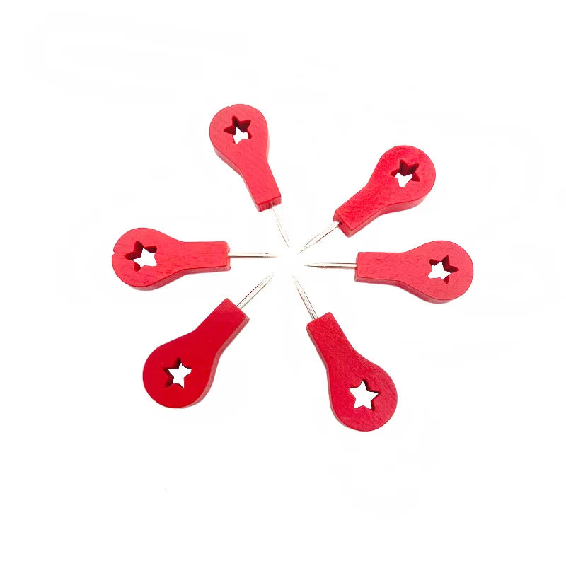 1000pcs/bag  Wood Push Pins Red Wooden Thumb Tacks Decorative Map Photo Pins