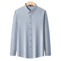 Men's High-End Summer 100% Cotton Shirt Casual Formal Short Sleeve Print Pattern Knitted Twill Weaving Anti-Pilling Adults