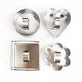 Wholesale Hot Baking Tools Square Round Flower Shape Stainless Steel Molds 4pcs Set for Making Cakes