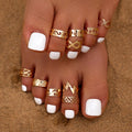 10Pcs/Set Fashion Women Jewelry Gold Plated Foot Toe Ring Set Split Silver Lightning Moon Beach Star Toes Ring MegaBDM