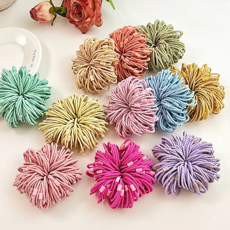 Cute Hair Accessories Foundation Scrunchie Hair Ties for Kids Colours Kids Elastic Hair Ties Korean Girl's Rubber Band