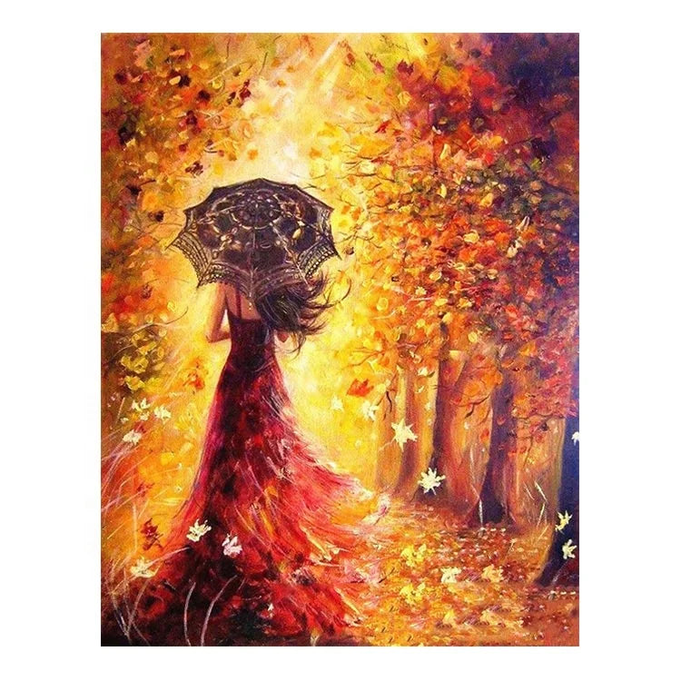Ever Moment Woman In Forest Autumn Diamond Painting Cross Stitch Picture Mosaic 5D DIY Rhinestone Decor S2F1416