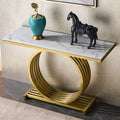 YSS Modern Gold Marble Console Table with Luxury Design for Home or Gym Features Storage & Entryway Application
