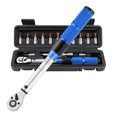 15pcs DIY OEM Precision Torque Wrench Set 1/4-Inch Drive 2-24Nm Adjustable Ratchet Quick-Release Interchangeable Sleeves Chrome