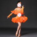 Girl's Sequin Tassel Dress Latin Tango Rumba Dancewear Sparkling for Kids