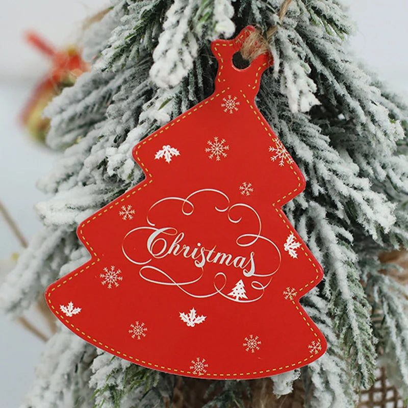 Set of 50 Kraft Paper Santa Animal Hangtags Xmas New Year Tree Hanging Decor Supplies Merry Christmas Tags Card Cards