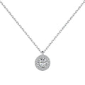 Dylam Stylish S925 Silver Rhodium Plated Circle 0.75ct 5A CZ Cubic Zirconia Pendant Necklace for Women