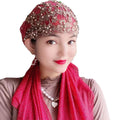 New Design Muslin Is An Ethnic Style Wrapped Decorative Hathair Muslim Gauze Cap Baotou Hat
