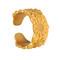 China Custom Made Trending Luxury Fashion Stainless Steel Plated Gold Ring for Women