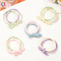QIYUE High Stretch Seamless Scrunchie with Ponytail Bow Towel Circle Cream Double Strand Headband