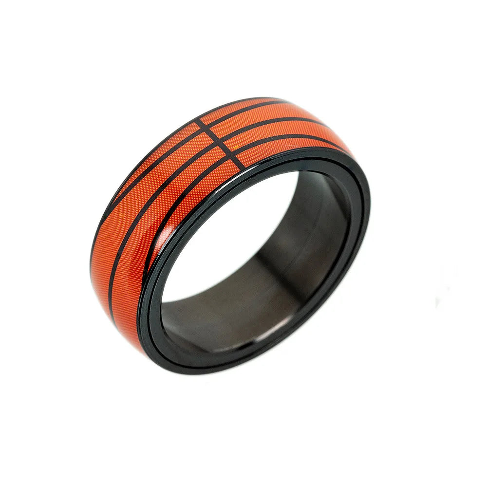 Yiwu DAICY Titanium Steel Sport Rotating Rings Football Baseball and Basketball Ring for Men