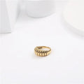 Fenny 18K Gold Plated Wholesale French Designer Simple Smooth Round Horn Stainless Steel Finger Ring Trendy for Women