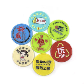 New Custom Eco-Friendly Plastic Game Token Coin Colorful Stamping Souvenir Plastic Game Tokens