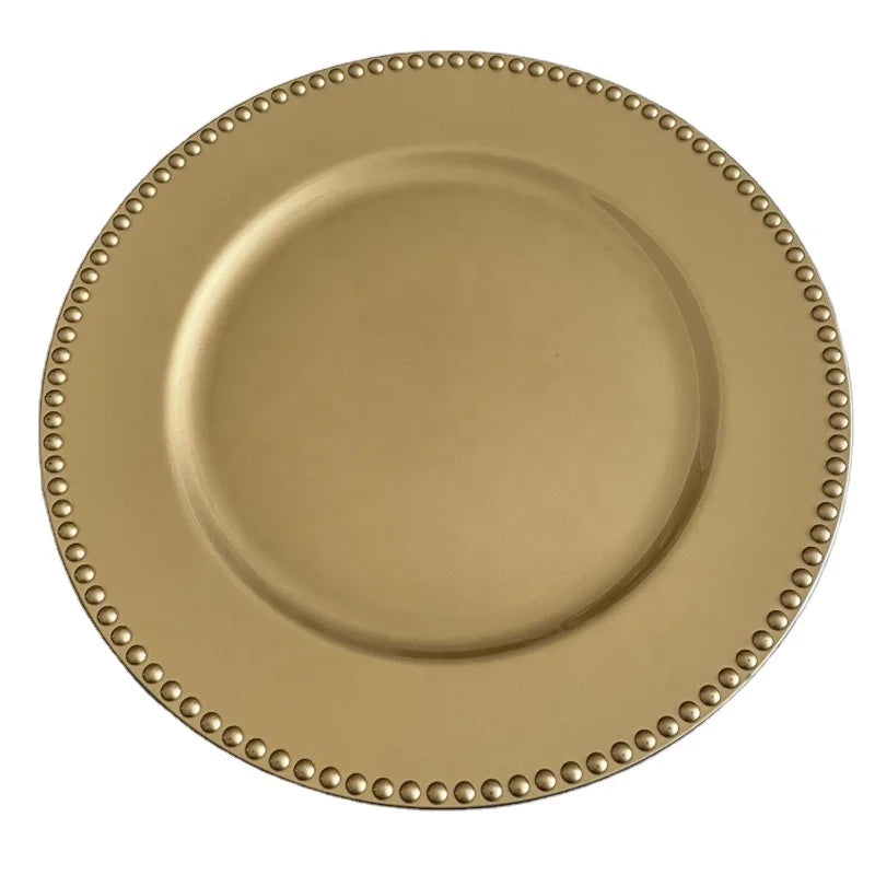 13 Inch Plastic Charger Plates Dinner Plates Wedding Decoration Restaurant Dishes Dinnerware Modern Party Supplies Set Round T/T