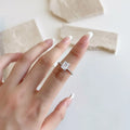 Hot Selling Fine Jewelry  3CT Radiant Cut 925 Sterling Silver Zircon Engagement Female Ring for Wedding