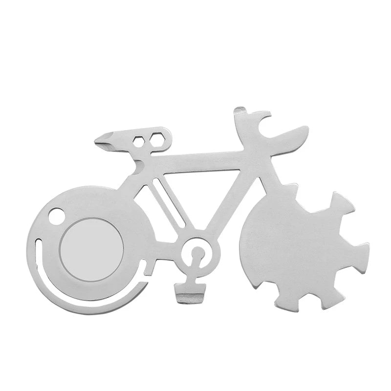 Bicycle Shape 10-in-1 Multi Tool Card Every Day Carry Pocket Tool  Fathers Day Gift Bike Lovers Fits on Keychain
