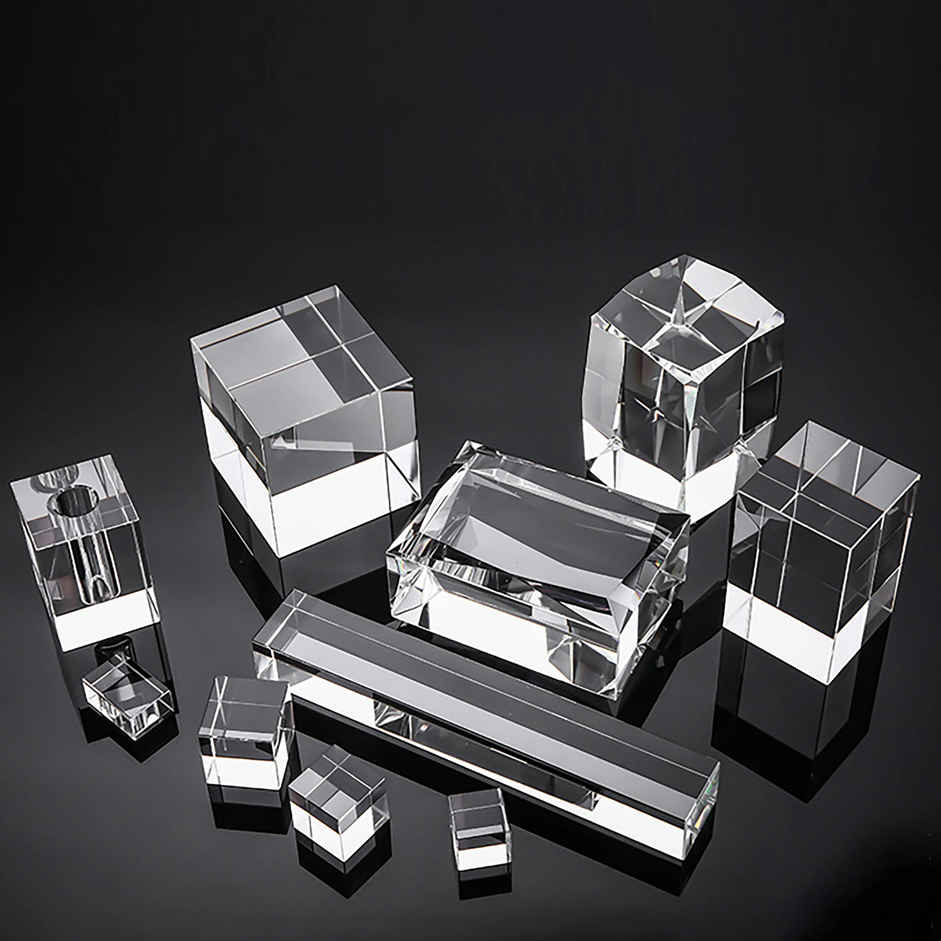 Factory Wholesale K9 High Quality Blank Solid Crystal Block Cube 3d Laser Engraved for Gifts