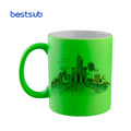 Wholesale Custom 11oz Sublimation Blanks Color Coffee Fluorescent Mug Frosted Bright Green