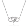 Dainty Sterling Silver Infinity Heart Necklace with Cubic Zirconia Love Heart Pendant Necklaces for Women