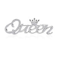 Go Party Luxury Crystal Rhinestone Brooches Women Fashion Silver Letter QUEEN Crown Personalized Brooches Pin