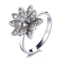 Custom Fine Jewelry 925 Sterling Silver Zircon Engagement Ring for Women Flower Shape Ring for Women Birthday Gifts Jewelry