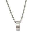 Wholesale Fashion Men Jewelry Blank Ring Pendant Necklace Real 18k Gold Plated Box Chain Necklace Movable Ring Pendant Necklace