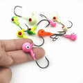 Top Right FH007 Wholesale Colorful Ball Jig Head Factory Custom Jig Hooks with Eyes for Bass and Crappie