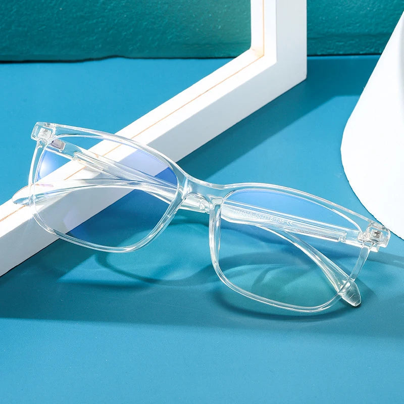Fashion Anti Blue Light Blocking Filter Eyeglasses TR90 UV400 Square Unisex Computer Glasses for Men and Women Blocks Ray