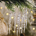 12Pcs Acrylic Snowflake Simulation Ice Pendants Xmas Tree Hanging Ornament 2024 Christmas Decoration for Home New Year Gift 2025