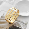 Factory Personalized Creative Minimalist Style Jewelry Wave Hollow Wide14K Gold Plated Alloy Will Not Fade Adjustable Bangle