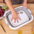Eco-Friendly Kitchen Accessories Collapsible Plastic Cutting Board Customized Size Storage Basin Cutting Board