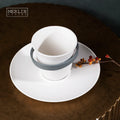 Merlin Living Wholesale Ceramic Cup Saucer Daily Tableware Set Simple Light Luxury Nordic Streamer Funny  for Home Decor