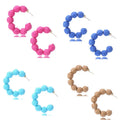 New Bohemian Lovely Half Hoop c Shape Geometric Braided Rattan Straw Drop Earrings Woven Handmade for Women Earring Supplies