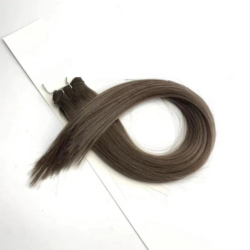 Private Genius Weft Virgin Remy New Hand Tied Weft Cuticle Aligned Hair Extension Rooted Double Drawn Hand Tied Wefts