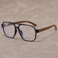 Hipster Men Women Square Frame Anti-Blue Glasses Frosted Texture Wood Glasses Frame Handmade Bamboo Eyeglasses Suppliers