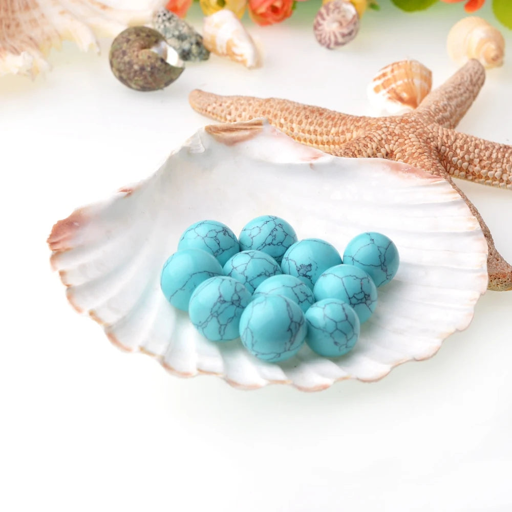 Loose Round Turquoise Beads for Jewelry Making  4/6/8/10/12/14/16MM Natural Gemstone 1Strand  Blue Red Green White