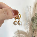 Wholesale Simple French Vintage Fashion Jewelry Women Stainless Steel 18k Gold Plated Pearl Drop Earrings