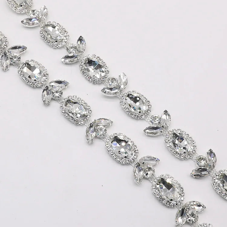 JFRC039 Wholesale Crystal Rhinestone Chain Trimming Bling Crystal Chain for Garments