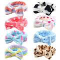 Hot Selling Cheap European-American Style Unisex MIX COLORS Washing Face Makeup Soft Microfiber Cationic Fleece Bowtie Headbands