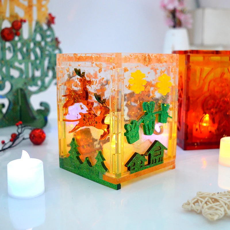 DM182 Lantern Resin Silicone Mold Durable & Eco-Friendly for DIY Craft Christmas Decoration Gift