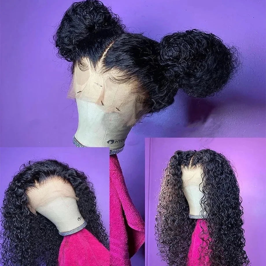 30In Raw Indian Loose Deep Wave Wig 40 Inch Curly Deep Wave Full Lace Human Hair Wig 180 Density 13X6 Deep Wave Lace Front Wig