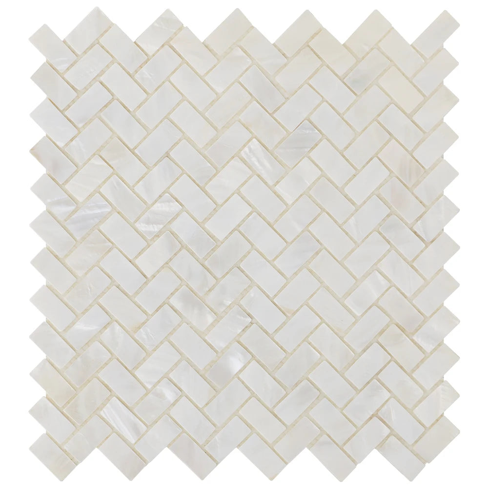 Vividtiles Wholesales Mother of Peal Mosaic Herringbone Shape Tiles Decorated Bedroom