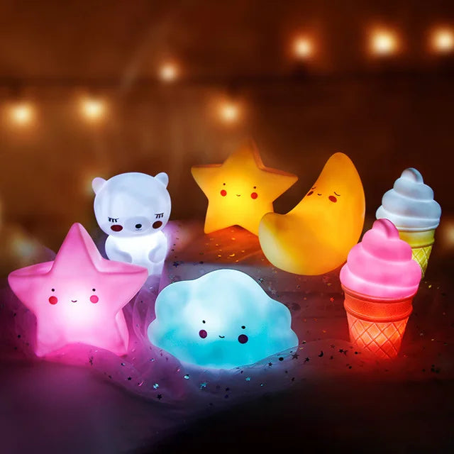 Baby Bedroom Lamp Cartoon Night Light LED Lighting Small USB Cute Animal Nightlight Kids for Kid Room