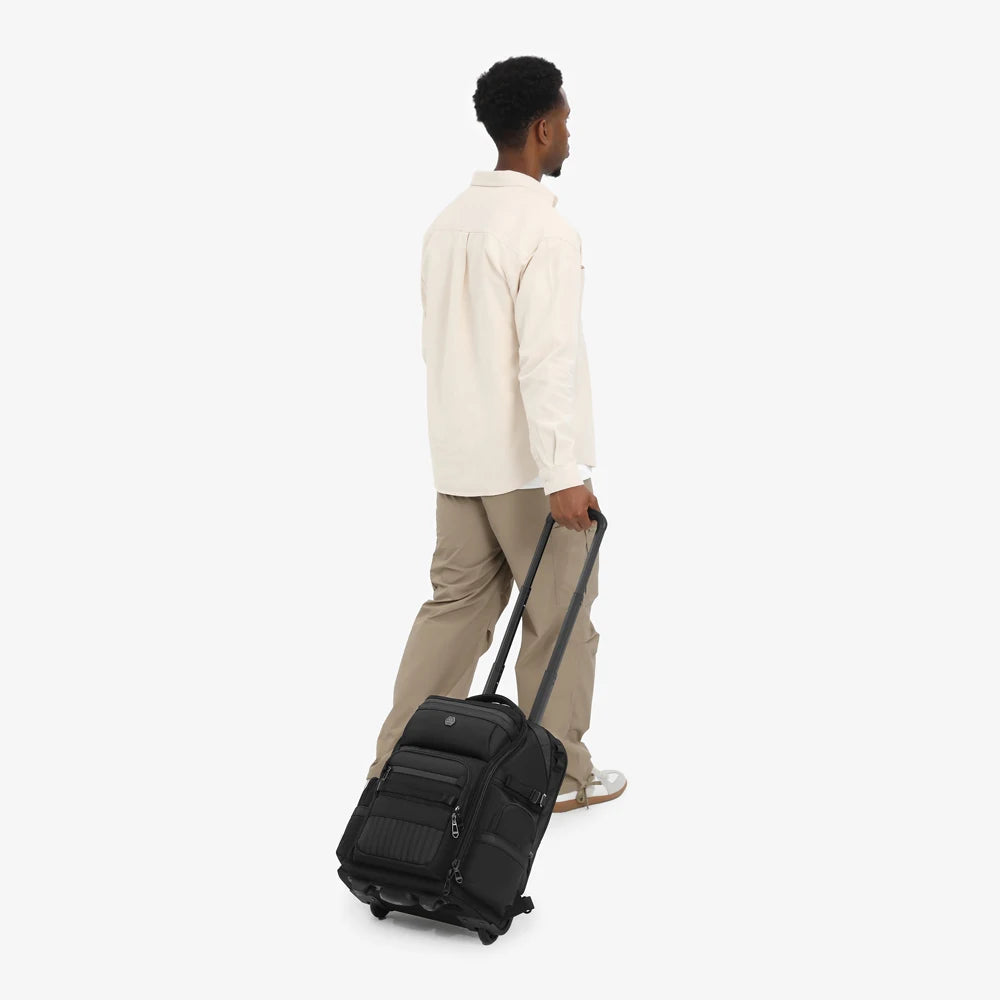 OZUKO 9820 Business Trolley Luggage Waterproof Polyester Lock Trolley Bag Fashionable Durably Spinner Weekender Backpack