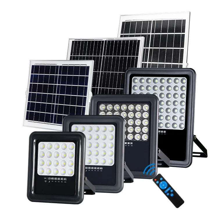 KCD 3 Modes 100w and 200w LED Solar Outdoor Light DC Solar Waterproof Flood Lights With Motion Sensor