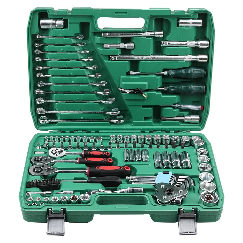121-Piece Steel Ratchet Wrench Socket Set Drill Repair Tool Kit OEM Customizable Hand Tools Hard Case Packaging Durable Tool Set