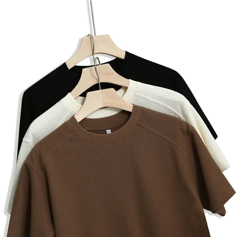 2023 Basic 210GSM Cotton Short-Sleeved T-shirt Light Plate Lovers Loose Off-Shoulder White Wholesale Comfortable Tshirts