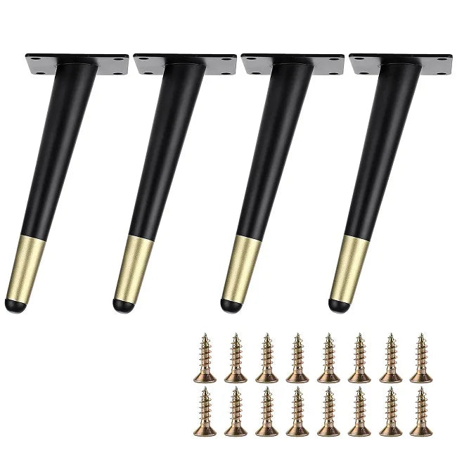 03.110 WELLTOP Furniture Sofa Legs Cabinet Chair Dresser Bed Feet Gold Patas De Metal Muebles Black Tapered Table Legs Metal