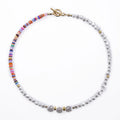 Bohemian Pearl Necklace Simple Colorful Soft Pottery Necklace Rice Bead Chain Clavicle Chain Necklace for Summer